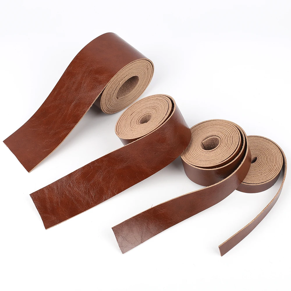 2Meters DIY Leather Strap Craft Strips for Leathercrafts Accessories Belt Handle Black Red Brown Bag Decor Jewelry Making Craft