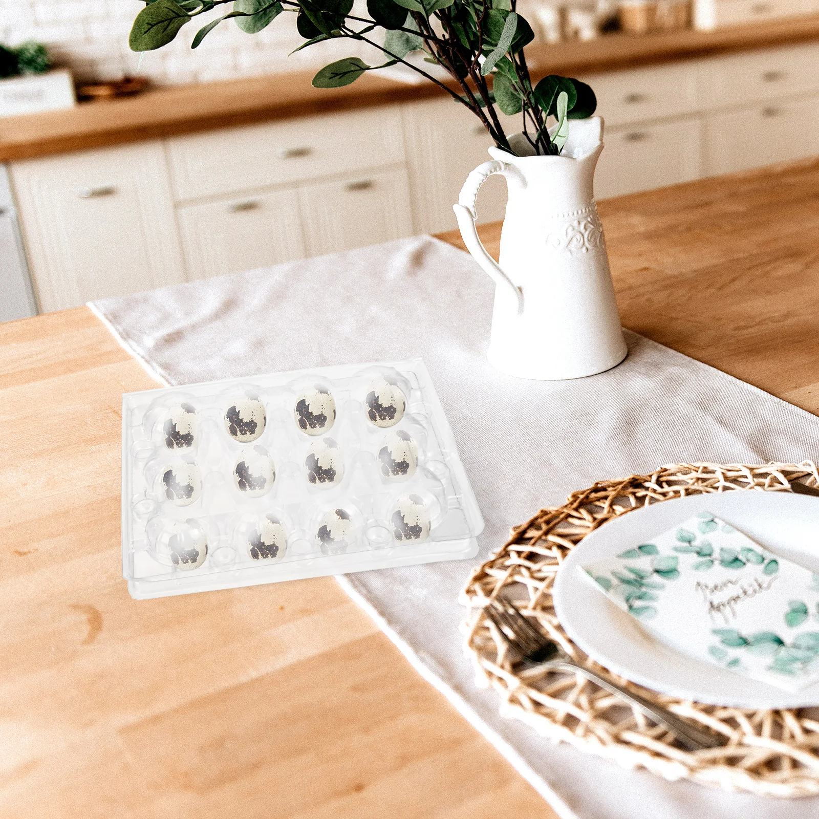 

50Pcs Quail Egg Box Transparent 12-Egg Capacity Storage Tray Durable Reusable Kitchen Supply Egg Plate Kitchen Supply