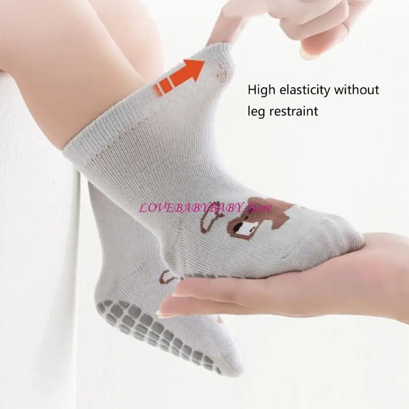

AntiSlip Cartoon Floor Socks for Baby Boys Girl Unisex Spring Autumn Socks Rubber Soles Warm Socks for Indoor 5 Pairs 4XBC