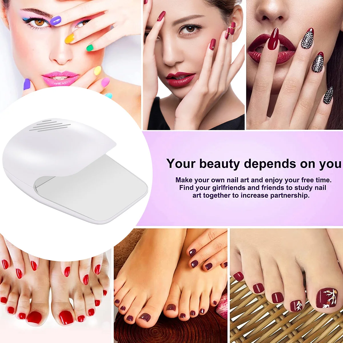 Mini Nail Dryer Quick Drying Portable Blow Nail Dryer for Regular Nail Polish Battery Operated Nail Fan Dryer Nail Art Safe Tool image 6