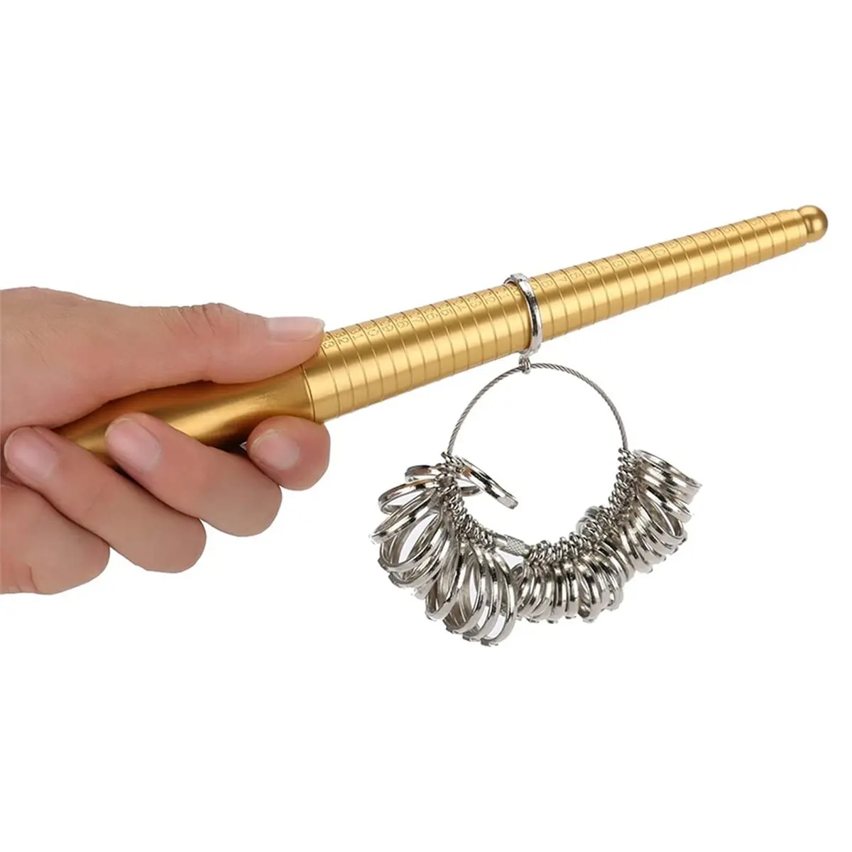 【BAAQ】 Ring Mandrel Sizer Finger Measuring Stick Handle Hammers Jewelry Tool for Jewelry Making