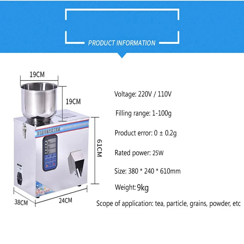 Automatic multi-functional black tea green tea powder particle screw intelligent scale filling machine