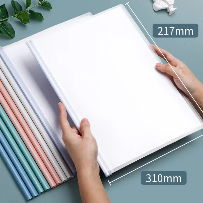 10pcs/set Lever Arch File with Sliding Bars 70 Sheets File Folder Cover File Document Organizer Binder for A4 Size Paper