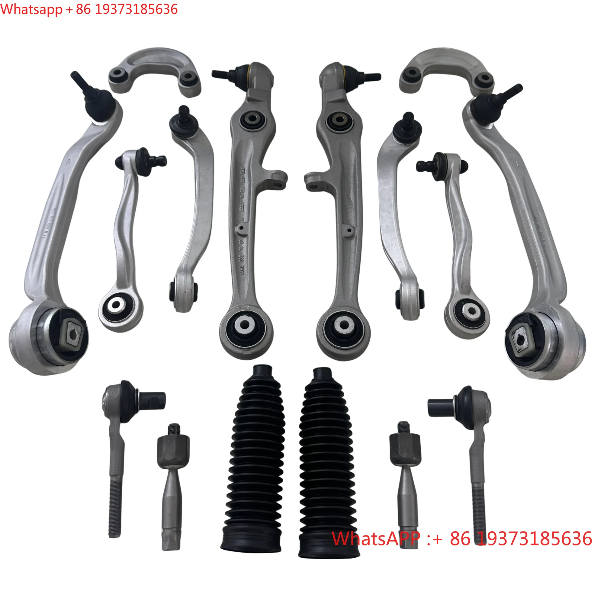 Fit for Audi A6 C6 A8 D3 VW Phaeton Bentley Flying Spur High Quality Front Control Arm Inner Outer Tie Rod End 16 Pcs Set