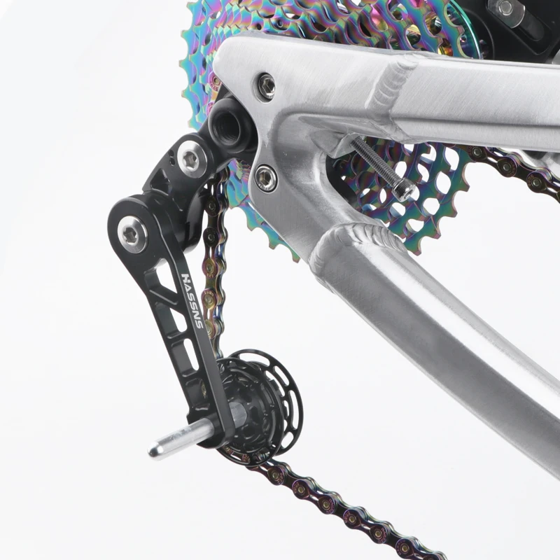 HASSNS Bicycle Derailleur Chain Guide Dirt Jump Bike Chain Tensioner Rear Derailleur Cycling Transmission Single Speed Change
