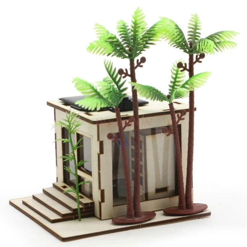 1 set  small production, small invention, scientific experiment，Solar powered house, student DIY technology,