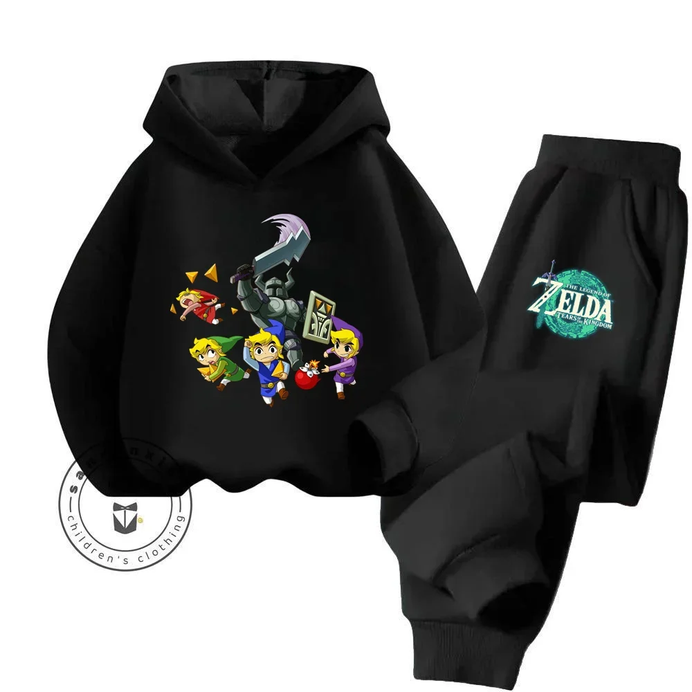 Chic Cartoon The Legend of Zelda adatto per ragazzi e ragazze abiti alla moda con Iconic 2024 Cartoon Artwork felpa con cappuccio