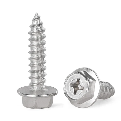 Imagen 2 del producto Tornillos autorroscantes con brida de cabeza hexagonal de conducción cruzada Phillips M3 M4 M5 M6 M8 de acero inoxidable 304 con arandela