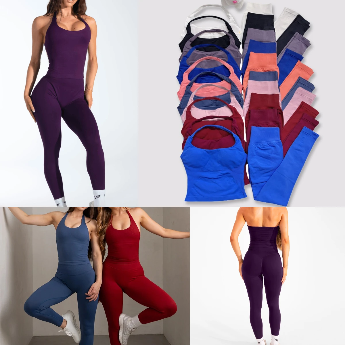 Impact Gym Zweiteiliges DF Yoga-Outfit, Kleidung, Hosen-Set, Damen-Top mit Neckholder, Sport-Leggings, Fitness-Workout-Sets, Pilates-Kleidung