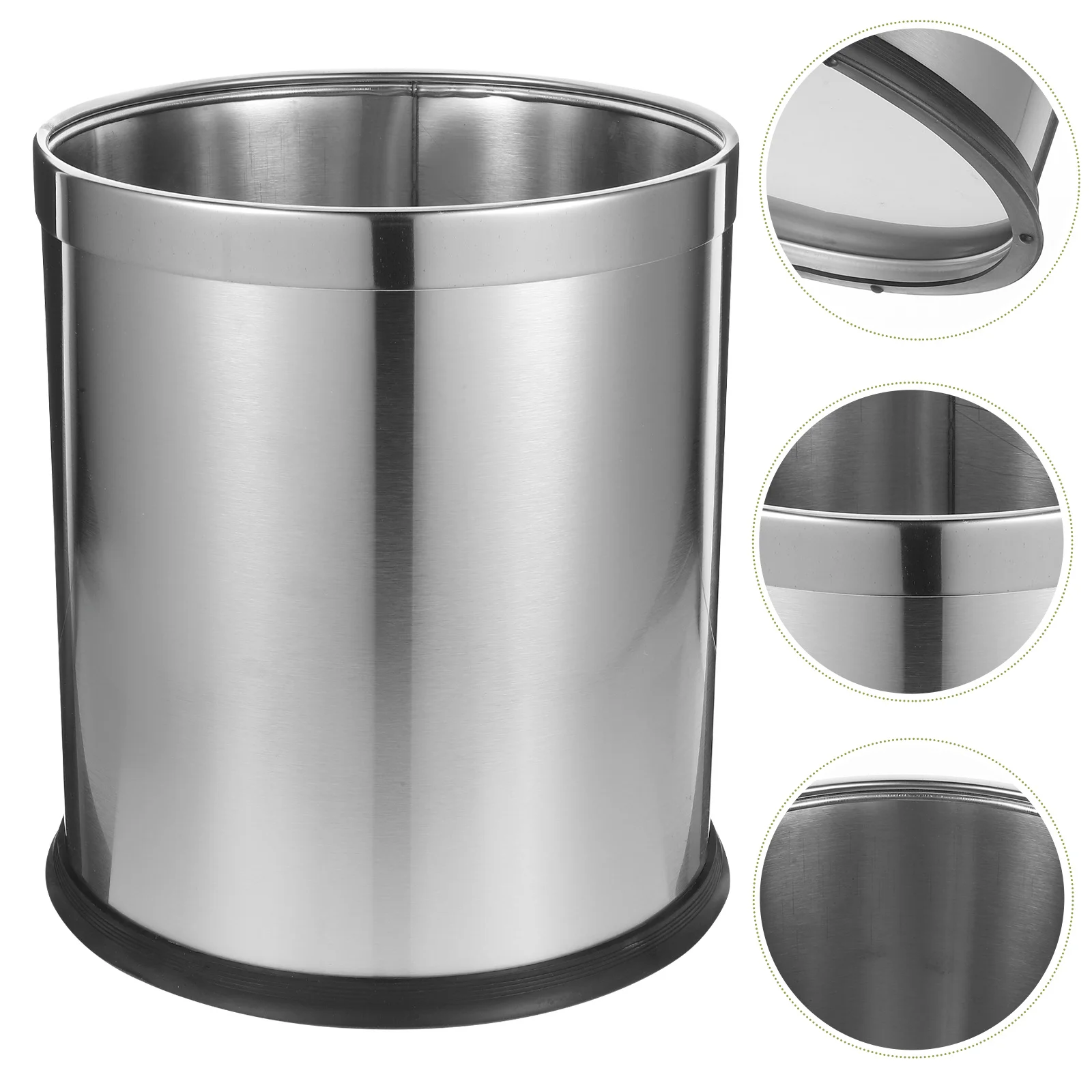 

Stainless Steel Trash Bin Sleek Minimalist Design Household Garbage Container for Various Spaces Stainless Steel Trash Bin