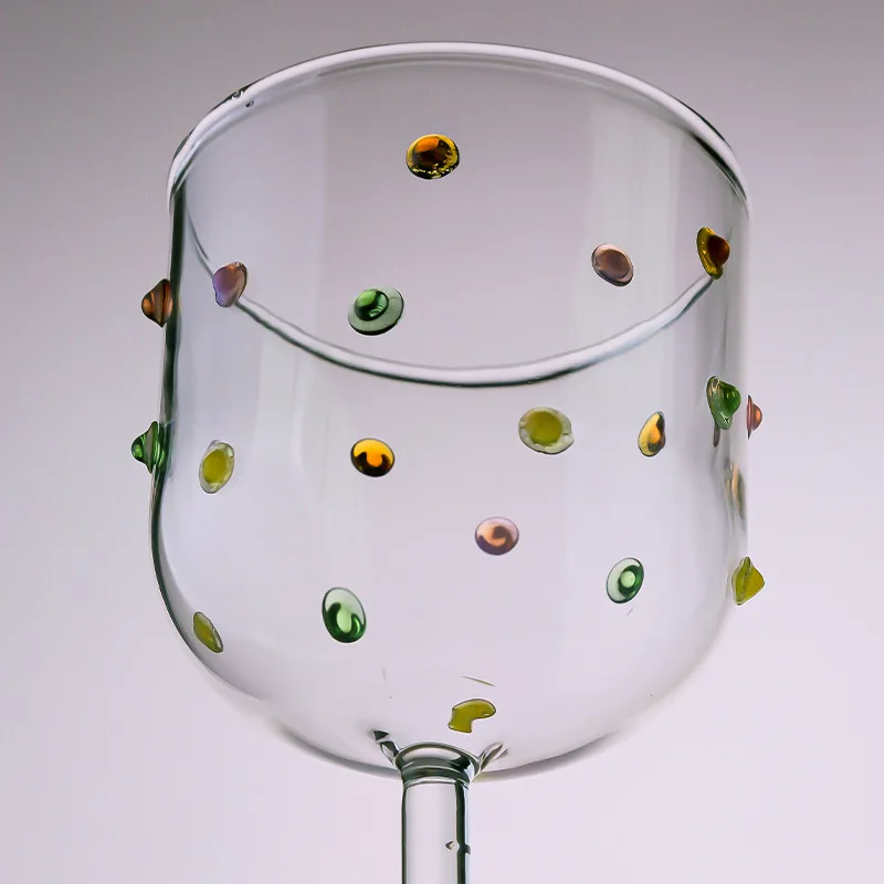 1 Piece 300ML Creative Colorful Sugar Bean High-color Wine Glass Tall Glass Red Wine Glasses Western Wine