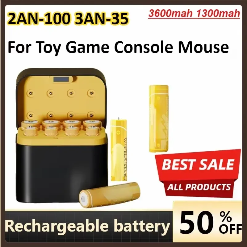 2AN-100 3AN-35 3600mah 1300mah 8-slot Smart LED Light Display 5/7 Lithium Battery Charger Kit for Toy Game Console Mouse