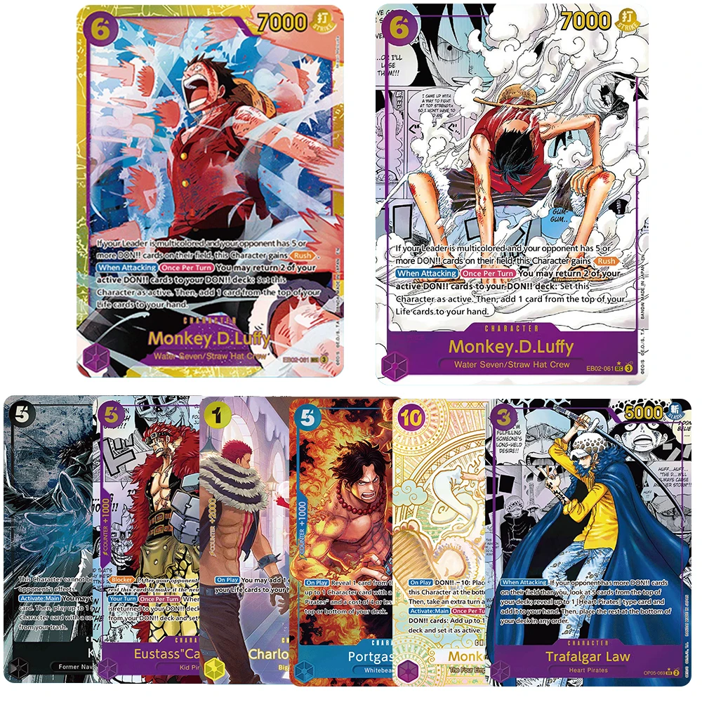 

ONE PIECE Proxy Cards EB02 Luffy Ace Sanji Kuzan Zoro Law Captain Newgate Cavendish OP04/10 English Anime OPCG Collection Card