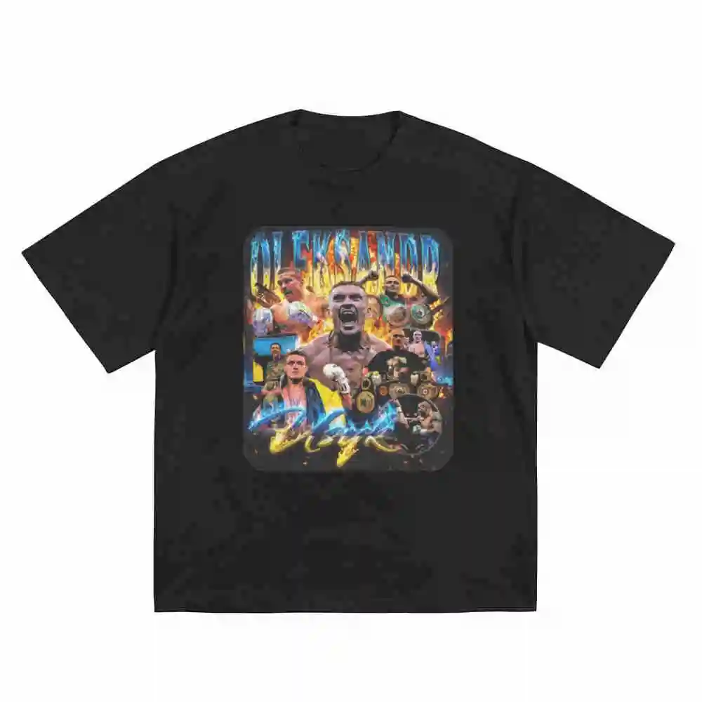 Oleksandr Usyk Boxer Vintage Short Sleeve Tee 100% Cotton T-Shirt