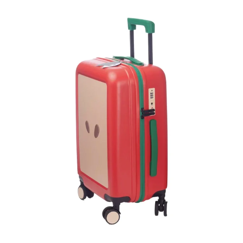 Green Apple & Red Apple Design Suitcase 20inch 24inch Carry On Wheeled Luggage with TSA Lock, Durable Quiet Silent Wheels | Unis image 3