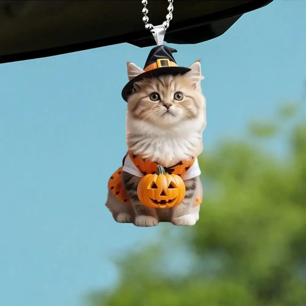 

Halloween Car Ornament Hanging Pendant with Lanyard Easy to Hang Adorable Animal Shape Pumpkins Mini Ornament