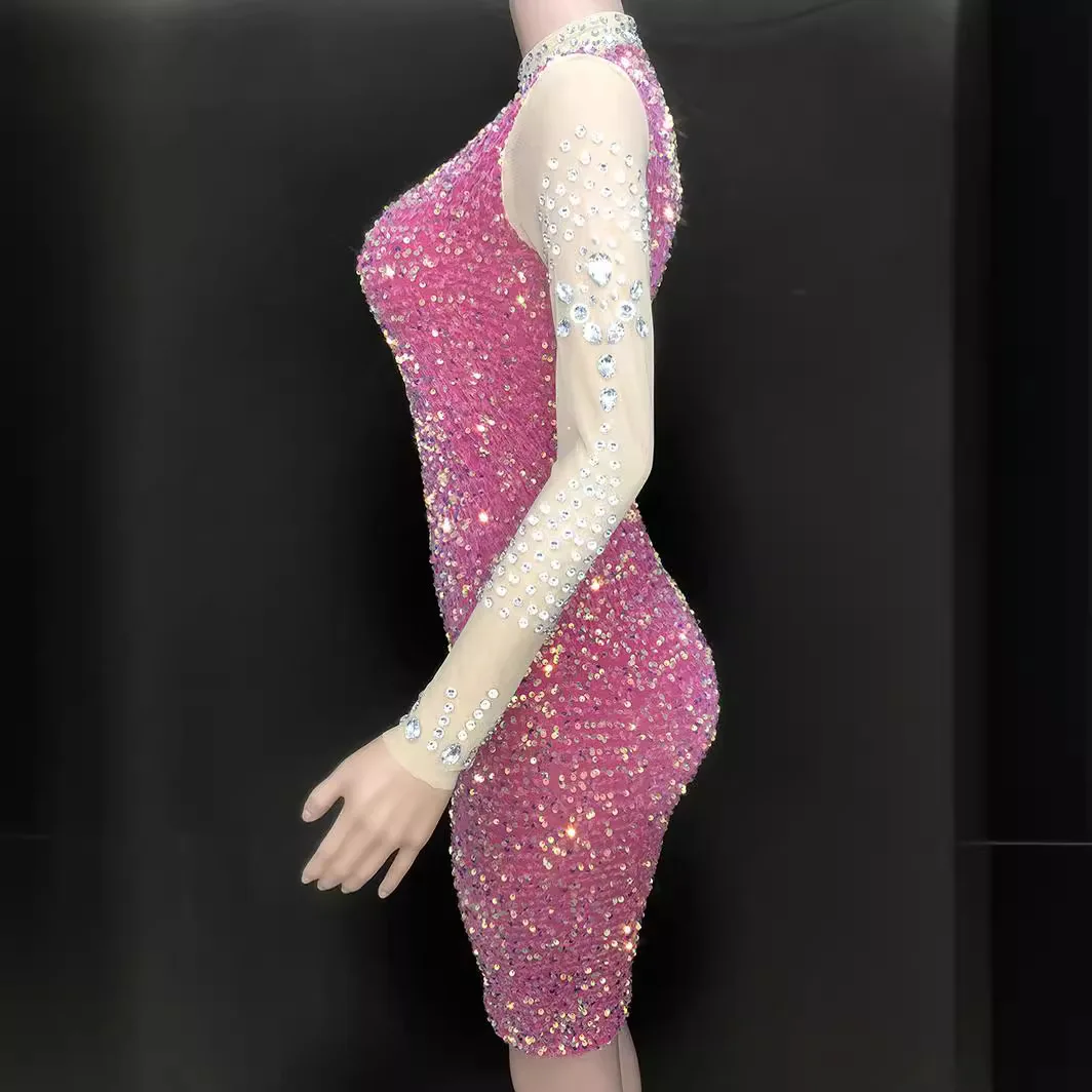 생일 럭셔리 선물 다이아몬드 지퍼 클럽 파티 드레스 Vestido De Fiesta Graduación Sukienki Wieczorowe Luksusowe 눈부신 드레스