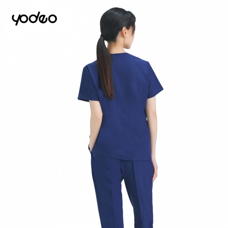 S-2XL Medical uniform women v-neck top+doctor long pants nursing clothes men elastic quick drying dental hand wash clothes