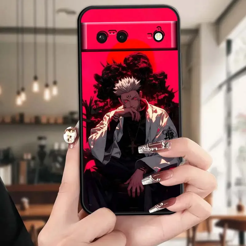 Jujutsu Kaisen كول الإبداعية لجوجل بكسل 9a 9 8A 8 7 7A 6 6A Pro XL 2024 5G أسود لينة غطاء سيليكون بولي يوريثان جراب هاتف #6