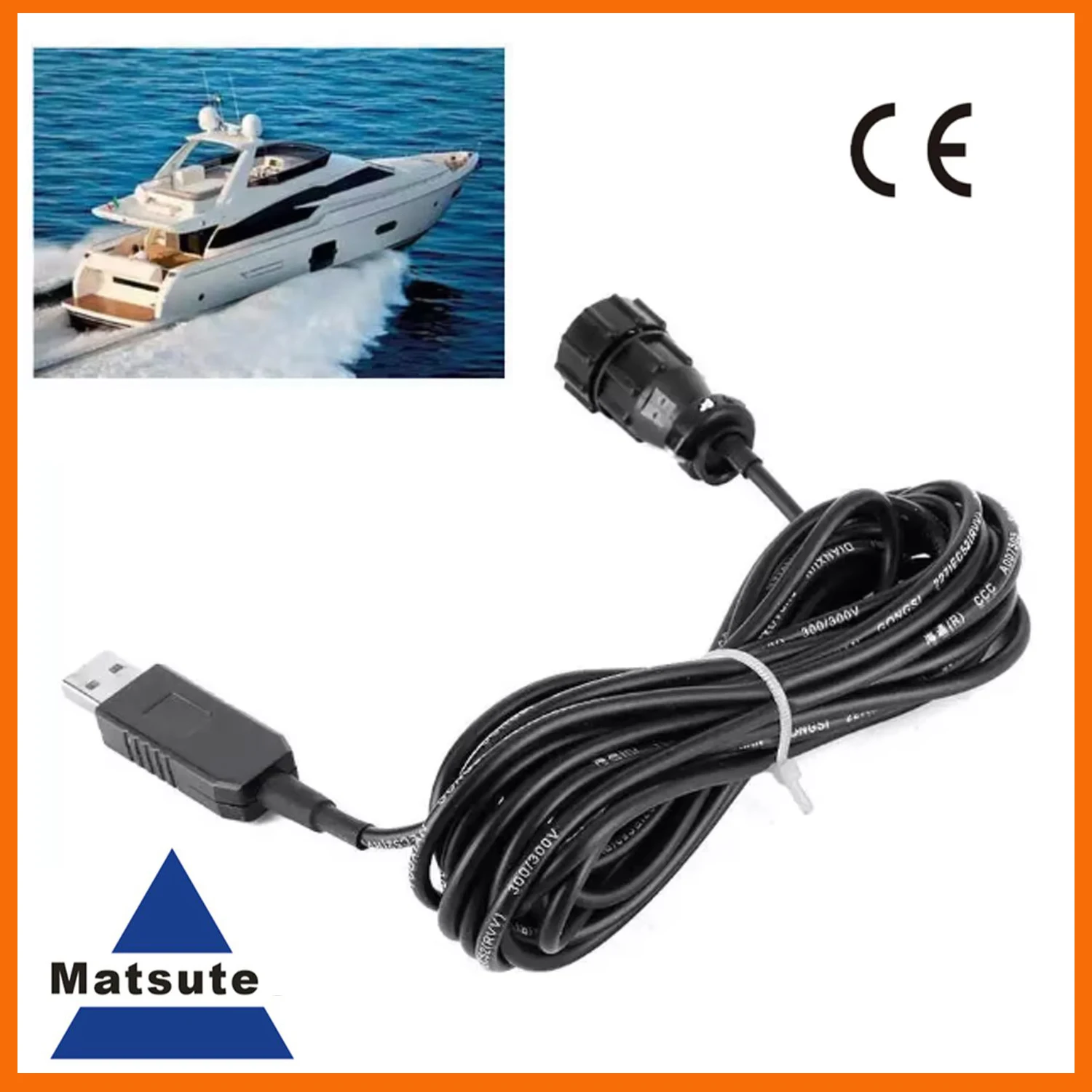 Matsutec NPC-100 AIS Pilot Plug USB data with cable 3 Meter IMO Standard AIS Pilot Plug interfaces