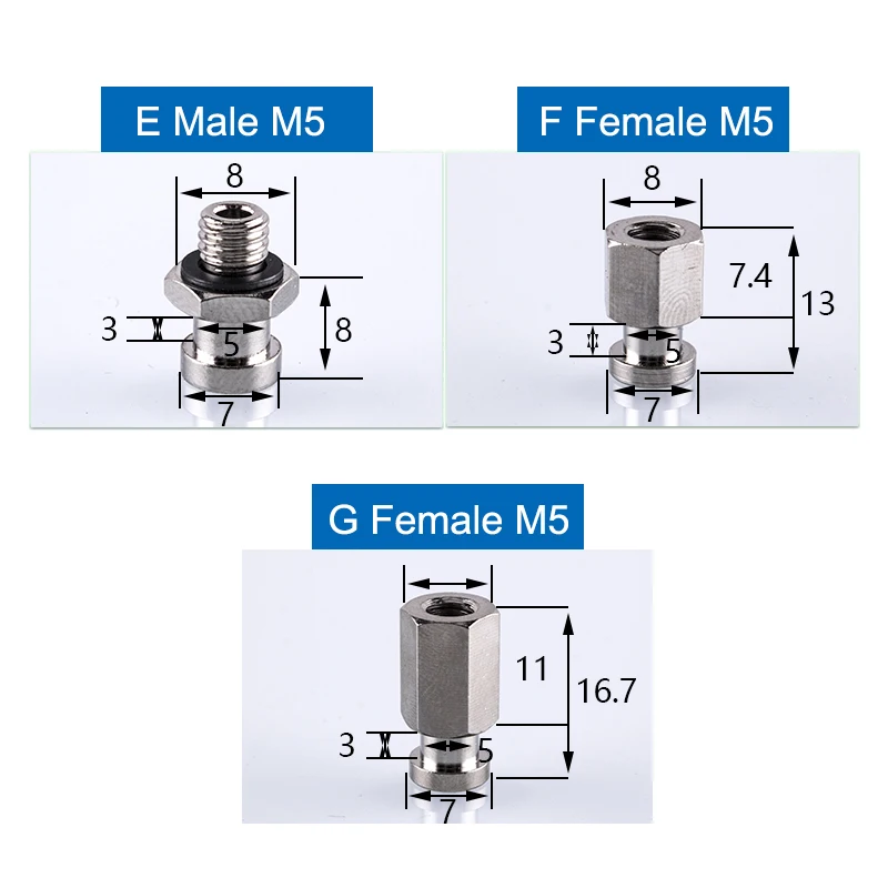 Accessoires pneumatiques à petite tête, manipulateur, ventouse sous vide, adaptateur matériel figuré, filetage M5, grande tête