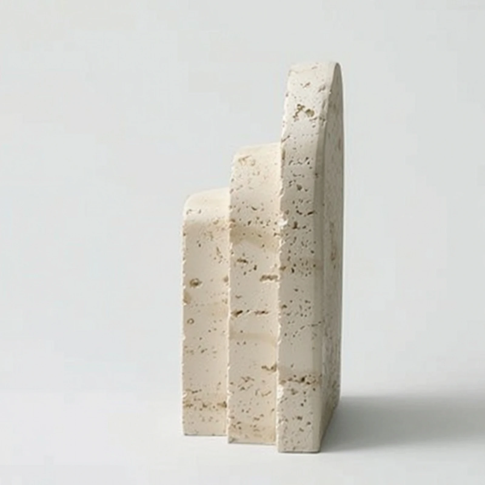Resin Bookend Wabi-Sabi Arch Bookend Imitation Travertine Book Stopper Compact Bookends Modern for Avid Readers, Bookshelf, Desk