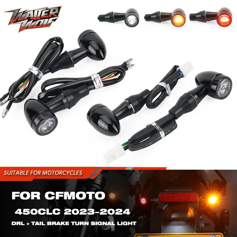 

For CFMOTO CLC 450 Bobber LED Turn Signal Light Integrated Tail Brake Lamp DRL Lighting E32 Emark 450CLC 2023 2024 Rear Blinker