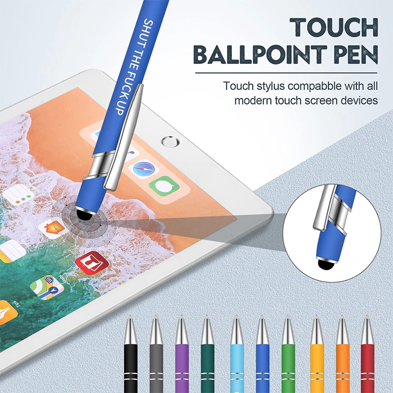 40Pcs Funny Pens for Adults Coworkers Bulk Pen Gifts Office Pens Metal Ballpoint Pen with Stylus Tip Black Ink Screen Touch Pens