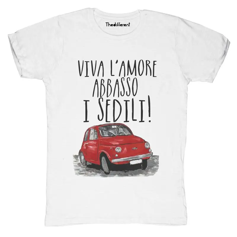 Nuova maglietta Fiammata Uomo Viva L'Amore Abbasso Sedili Idea Regalo