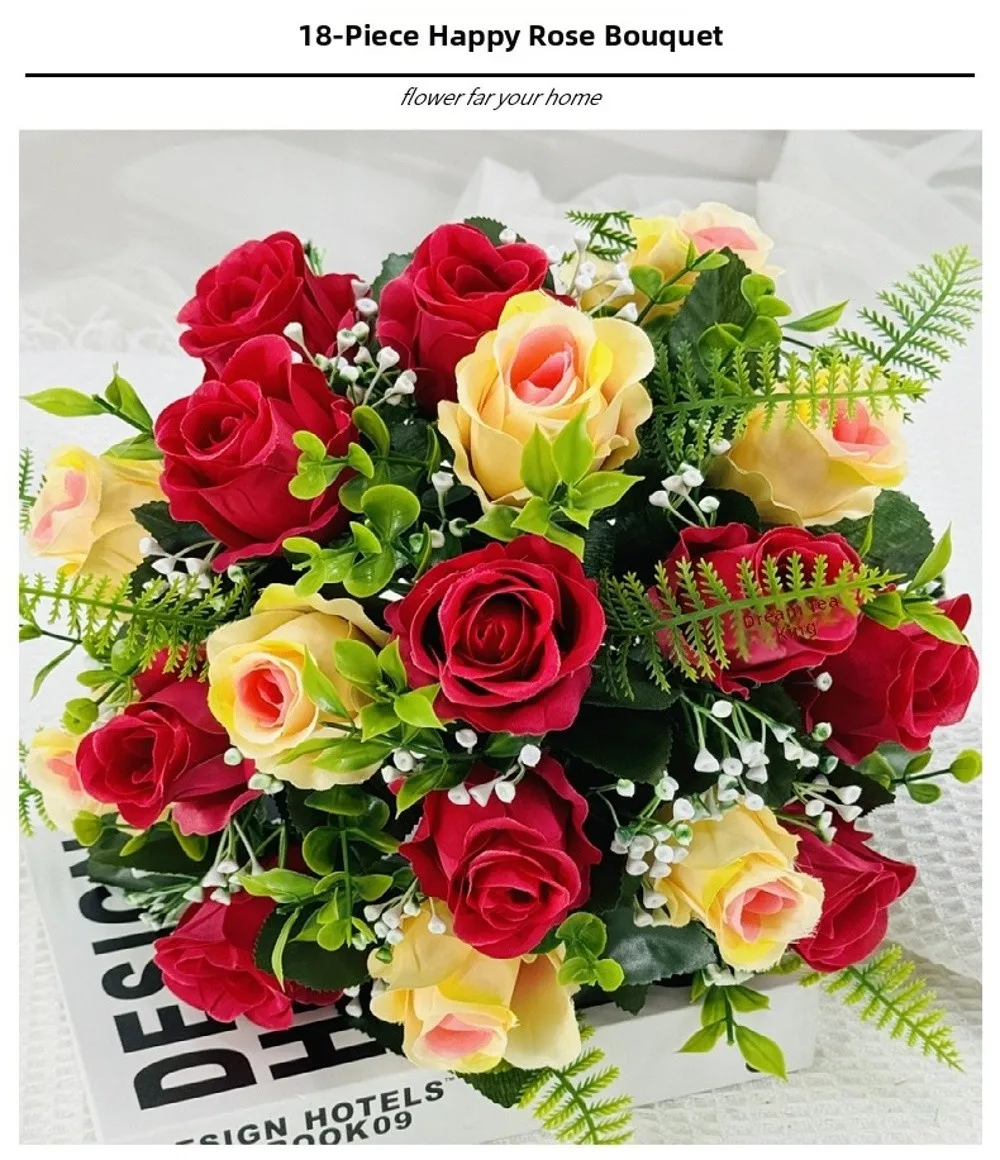 18 Köpfe Echte Glückliche Blumen in 8 Farben für Fotografie und Geschenke, Natürlich Simulierte Mini-Rosen zur Dekoration – Detail 14