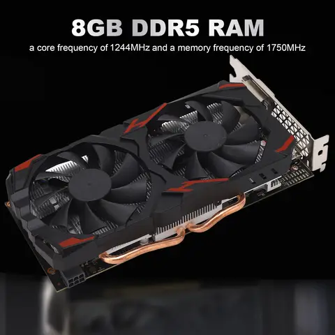 Bilashmart 【New】Graphics Card 8GB 256BIT Computer Gaming Graphics Cards Quiet Plug and Play Graphics Card with Dual Fans for Desktop PCs