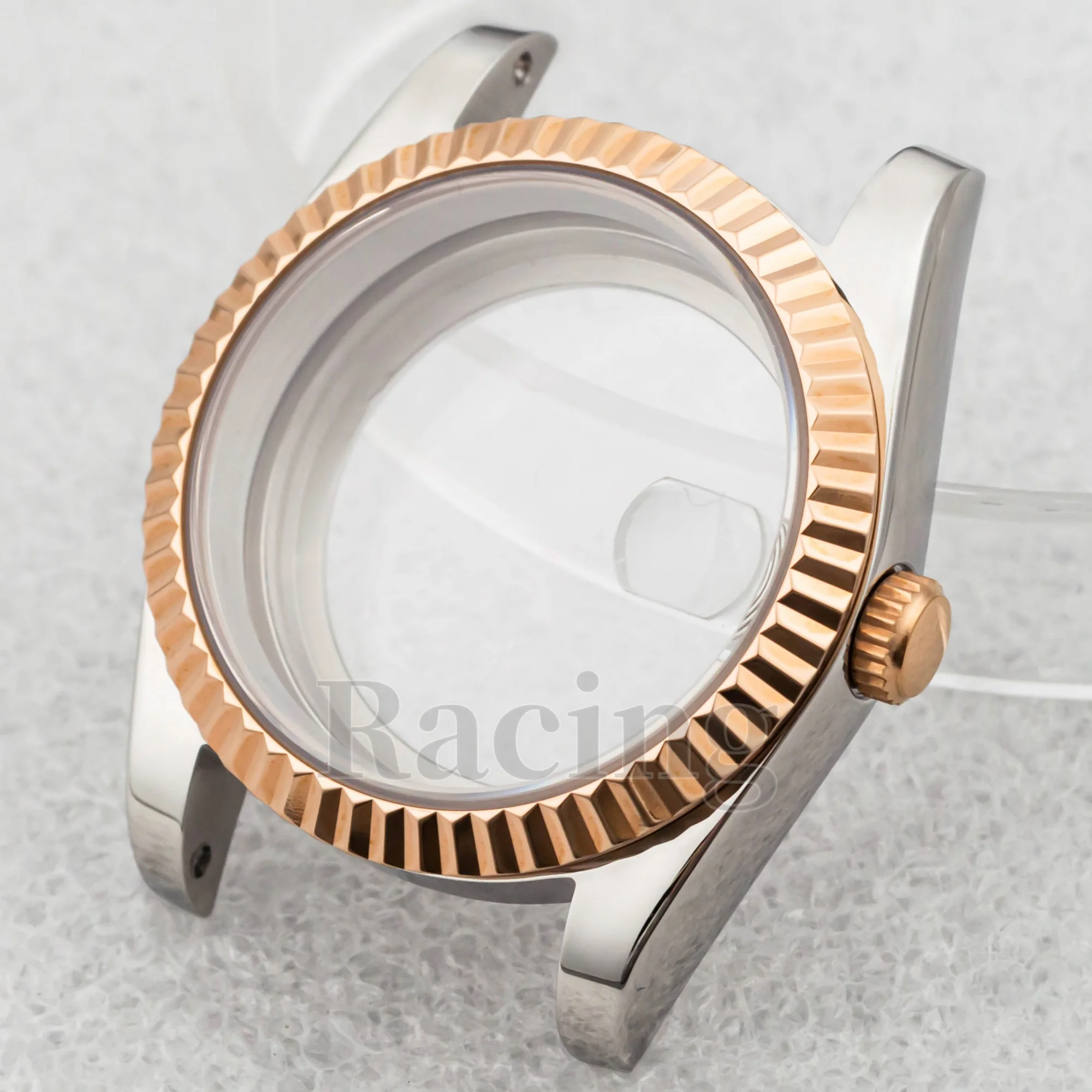 36/39mm Watch Case for Datejust Silver Black Rose Gold Stainless Steel Sapphire Crystal Case for NH34/35/36 Movement Watch Parts