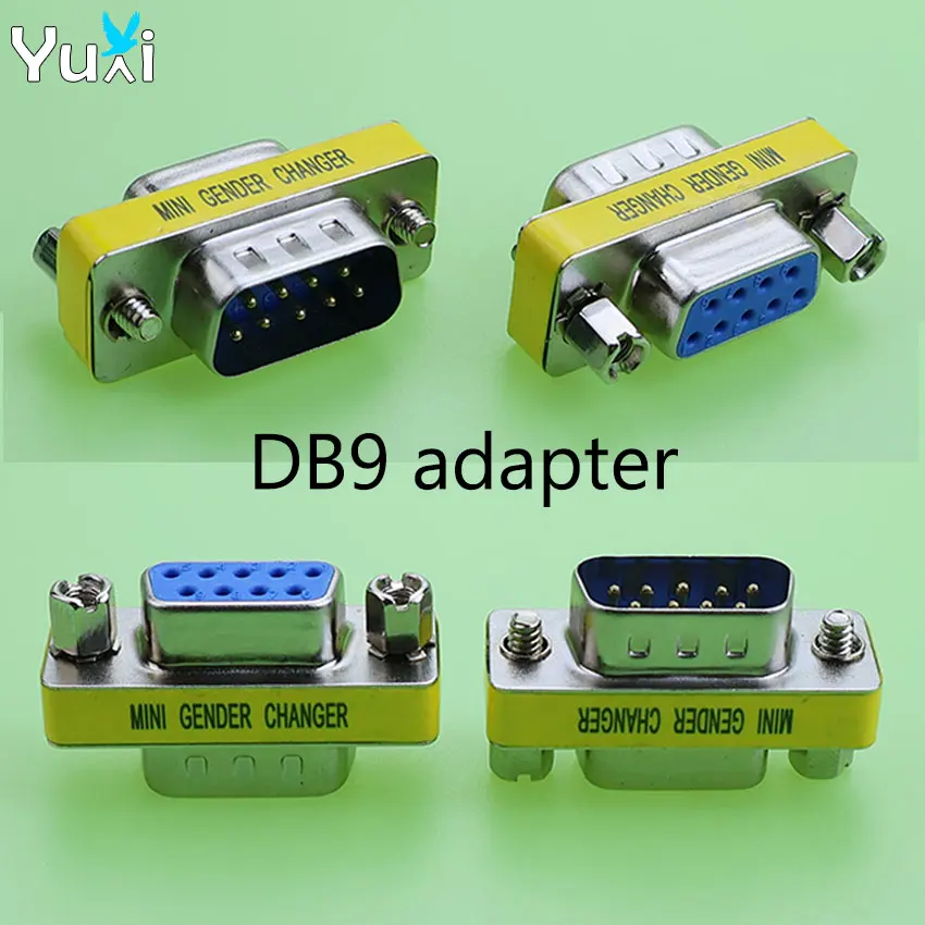 YuXi 1 Piece DB9 9Pin VGA Plug Male To Female Mini Gender Changer Adapter RS232 Serial Plug Com Connector