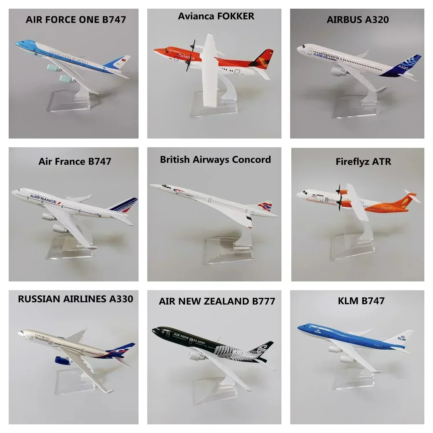 Lufthansa Korean Russian France KOREAN KLM Brazil Spain USA Canada ANA A380 A340 A350 B737 B747 B787 Plane Model Airplane 16cm