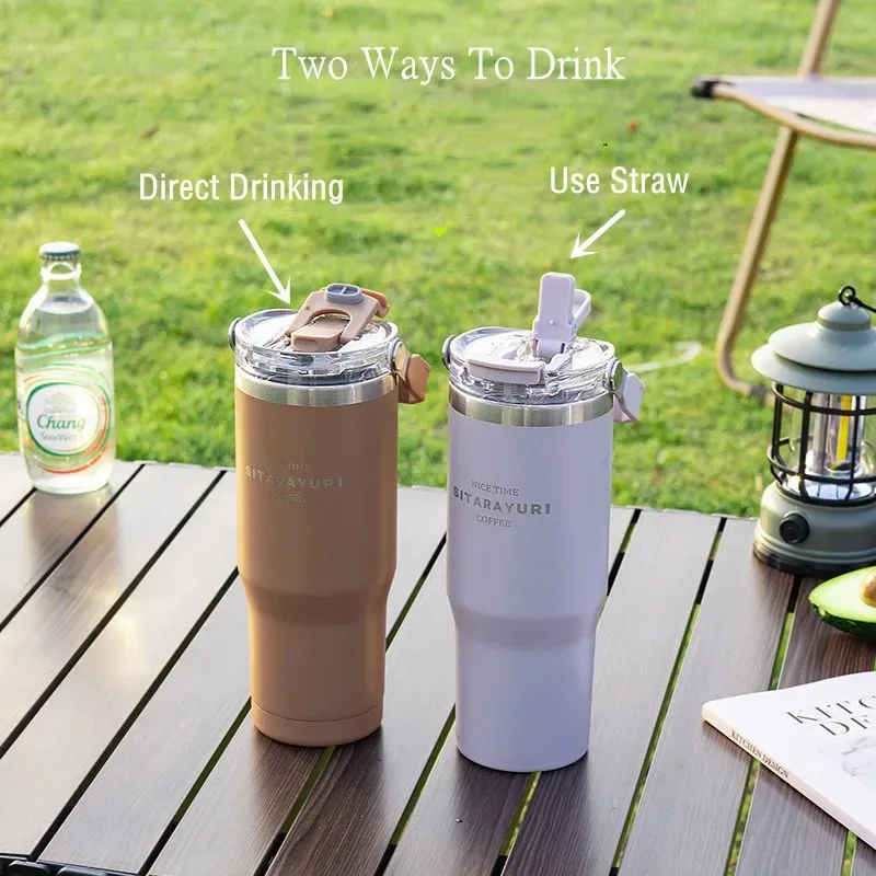 

Bestseller! 600/900ml Stainless Steel Vacuum Flask with Straw, a Must - have for Car Use. Enjoy a Discount upon Placing an Order