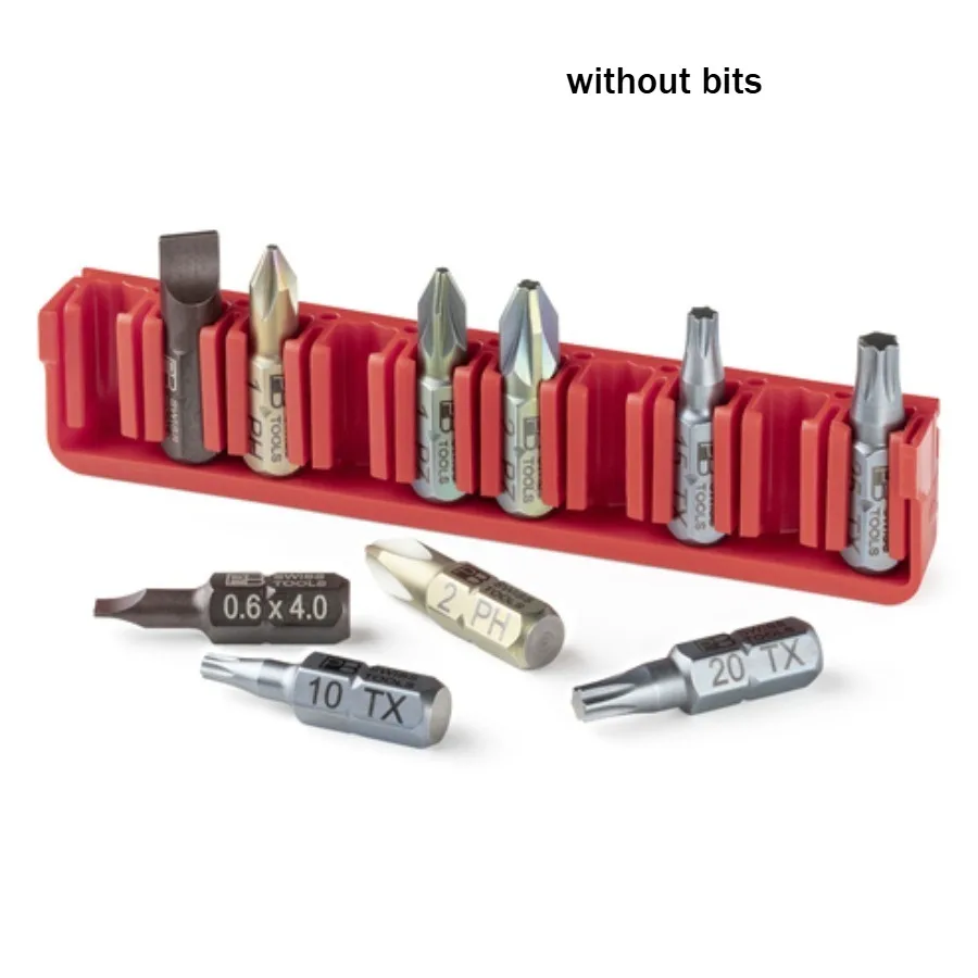 PB Swiss Tools PB 971.C6 und E6 Leerer Modularer BitBlock-Halter Kunststoff-Aufbewahrungsregal für 10 Stück 1/4" C6 & E6 Schraubendreher-Bits – Detail 3