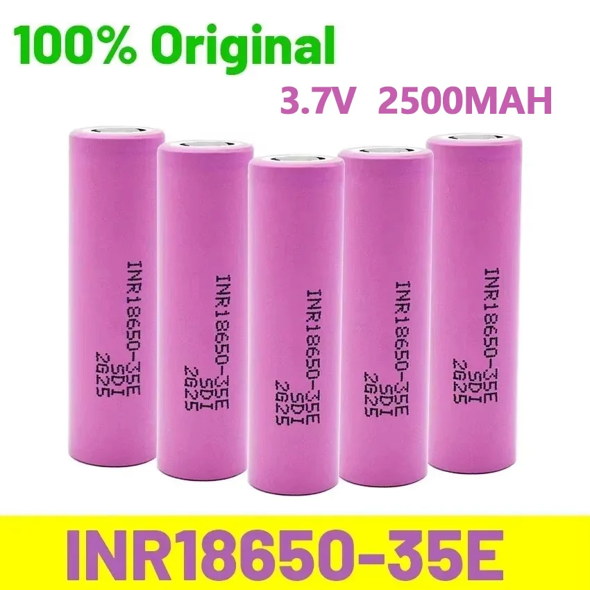 

New Original 18650 Battery 35E 3.7V 2500mAh Discharge 18650 Li-ion Battery 3.7v INR18650-35E Rechargable Battery for Flashlight
