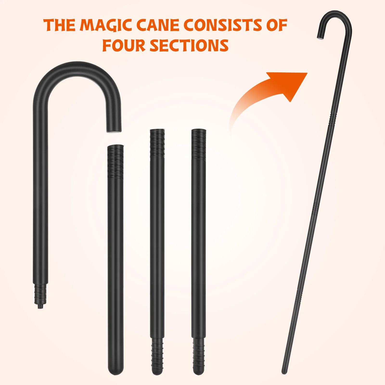 Béquille de magicien, accessoire de fête décoratif, canne de spectacle de vacances, accessoire de Costume d'halloween, tenue de jeu de rôle en plastique