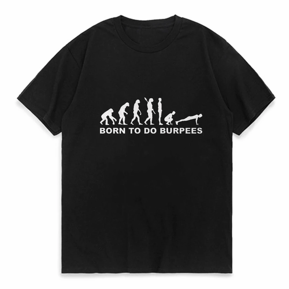 New Fashion T-shirts for Men Evolution Burpees Instructor Crossfit Funny T Shirt Short Sleeve Oversized T Shirt Men Brand Tees