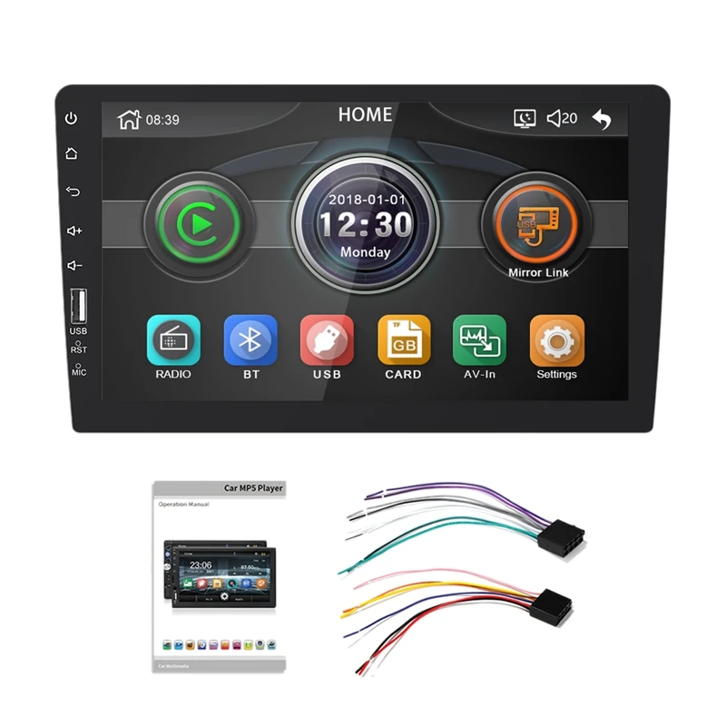 

9 Inch 1Din Car MP5 Player Contact Screen FM Radio Bluetooth USB AUX Mirror Link