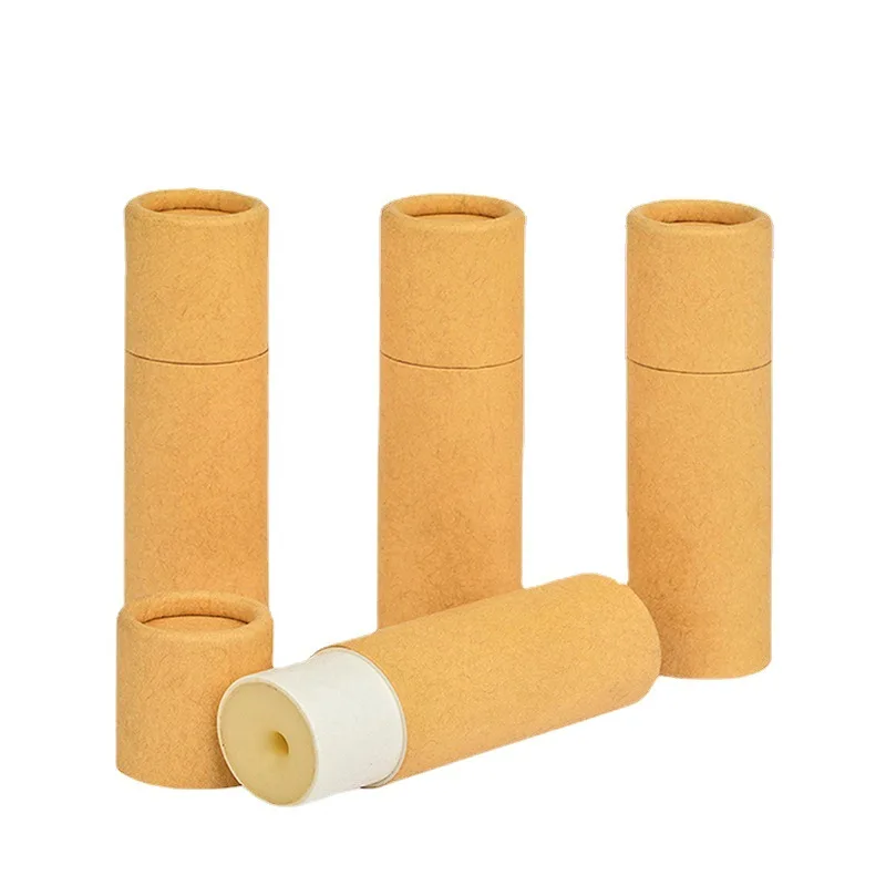 5pcs Lip Balm Kraft Paper Tubes Biodegradable Cardboard Push Up Cosmetic Packaging Tube Eco-friendly Notion Gloss Container