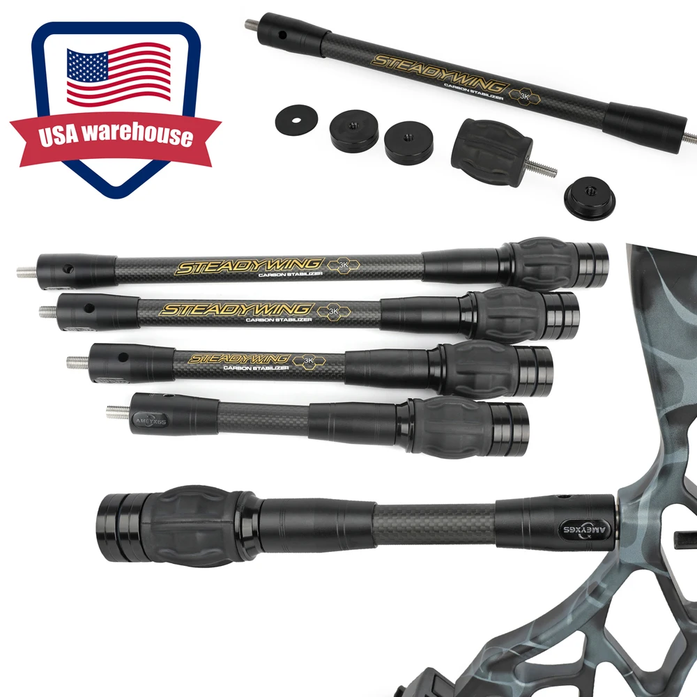 

6/8/10/12/15 Inch Bow Stabilizer 3k Carbon Fibre Archery Balance Rod Recurve Compound Bow Hunting Shooting Shock Absorber Damp