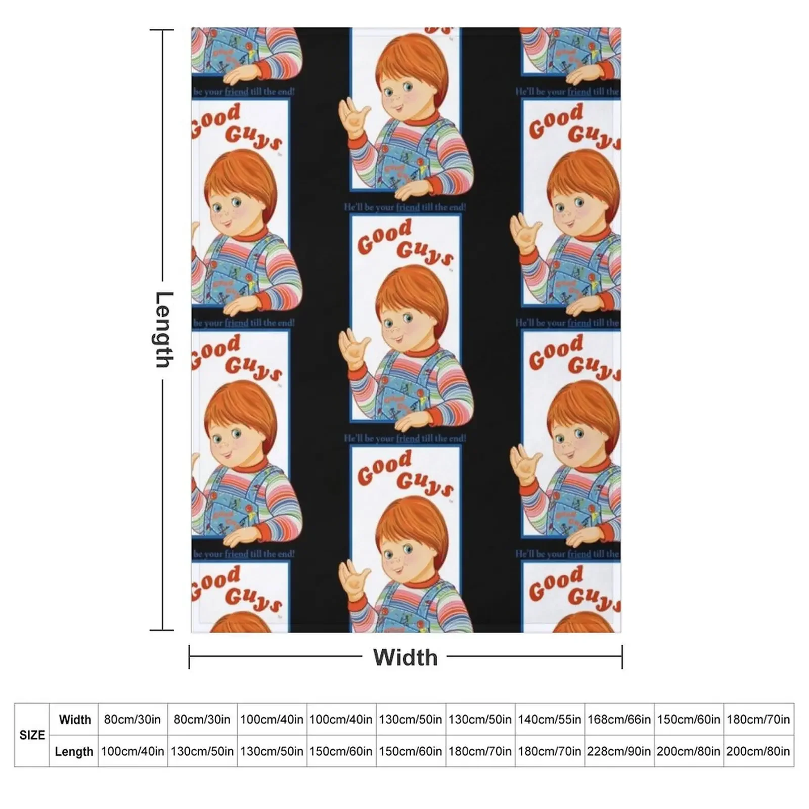 Childs Play - Good Guys - Chucky T-Shirt Throw Blanket couch cozy soft plush fuzzy picnic outdoor blanket