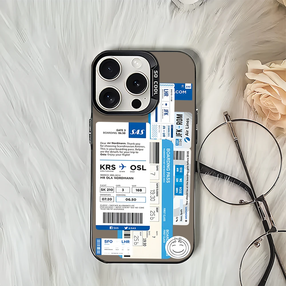 Air ticket tag fashion For Samsung Galaxy A 15 54 55 S23 S24 S25 4G 5G Ultra Plus Fe Laser Cover IMD Phone Case