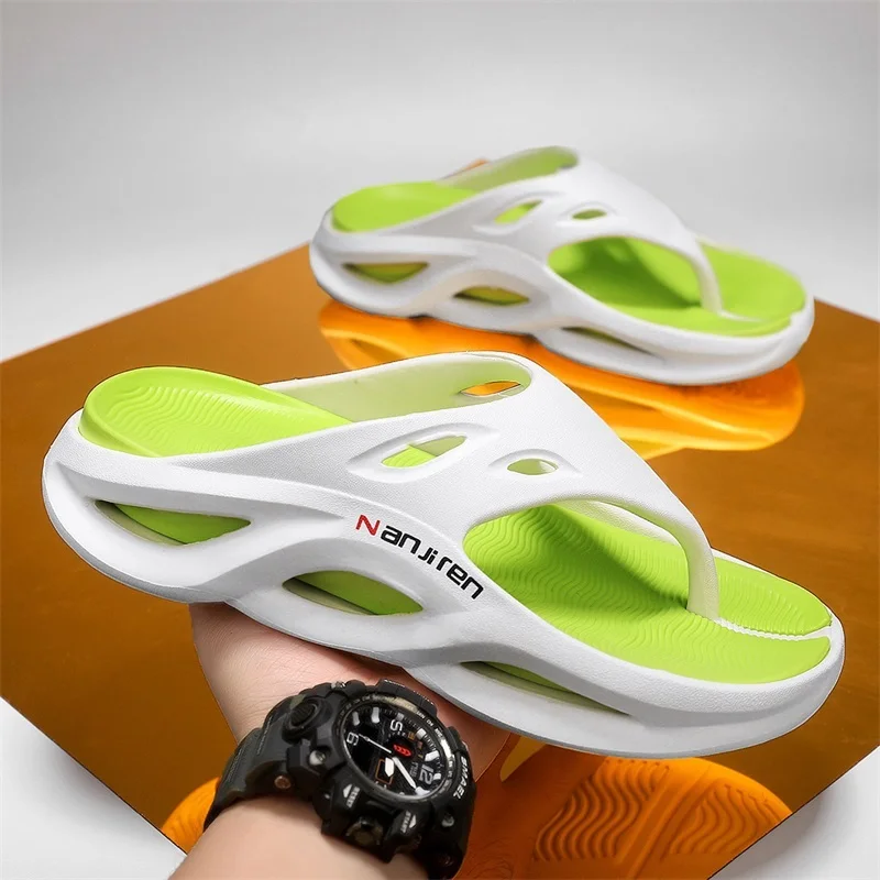 Men's Platform Flip Flops Summer Soft Sole EVA Slippers For Men Outdoor Casual Beach Shoes Home Non-slip Bathroom Slides Shoes