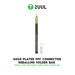 2UUL SC98 Gold Plated FPC Connertor Reballing Solder Bar For Mobile Phone PCB Maintenance Fast Tinning Carbon Fiber Holder Set