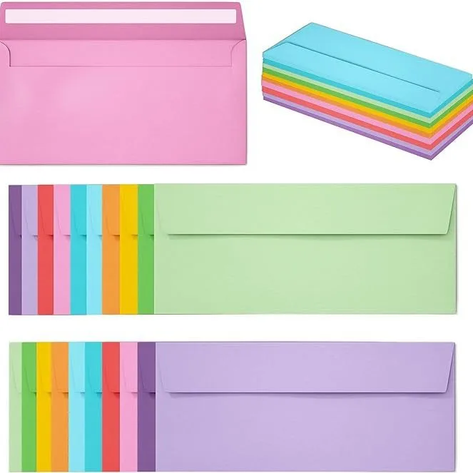 50 teile/los Bunte Umschlag 110g Kraft Papier Postkarten für Hochzeit Einladung 105X241mm Umschläge Liefert Schreibwaren Lagerung