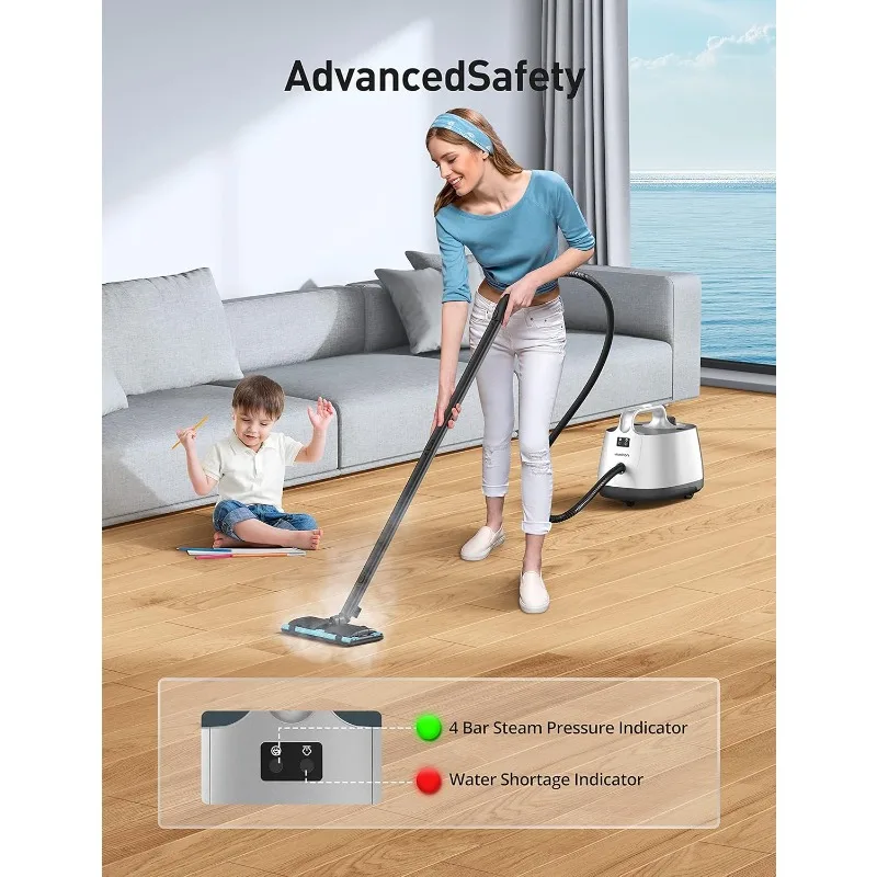 Steam Cleaner, Aspiron Upgrade Steamer with 21 Accessories, Portable Multipurpose Steam Cleaners, Quick Heating,1.5L Capacity