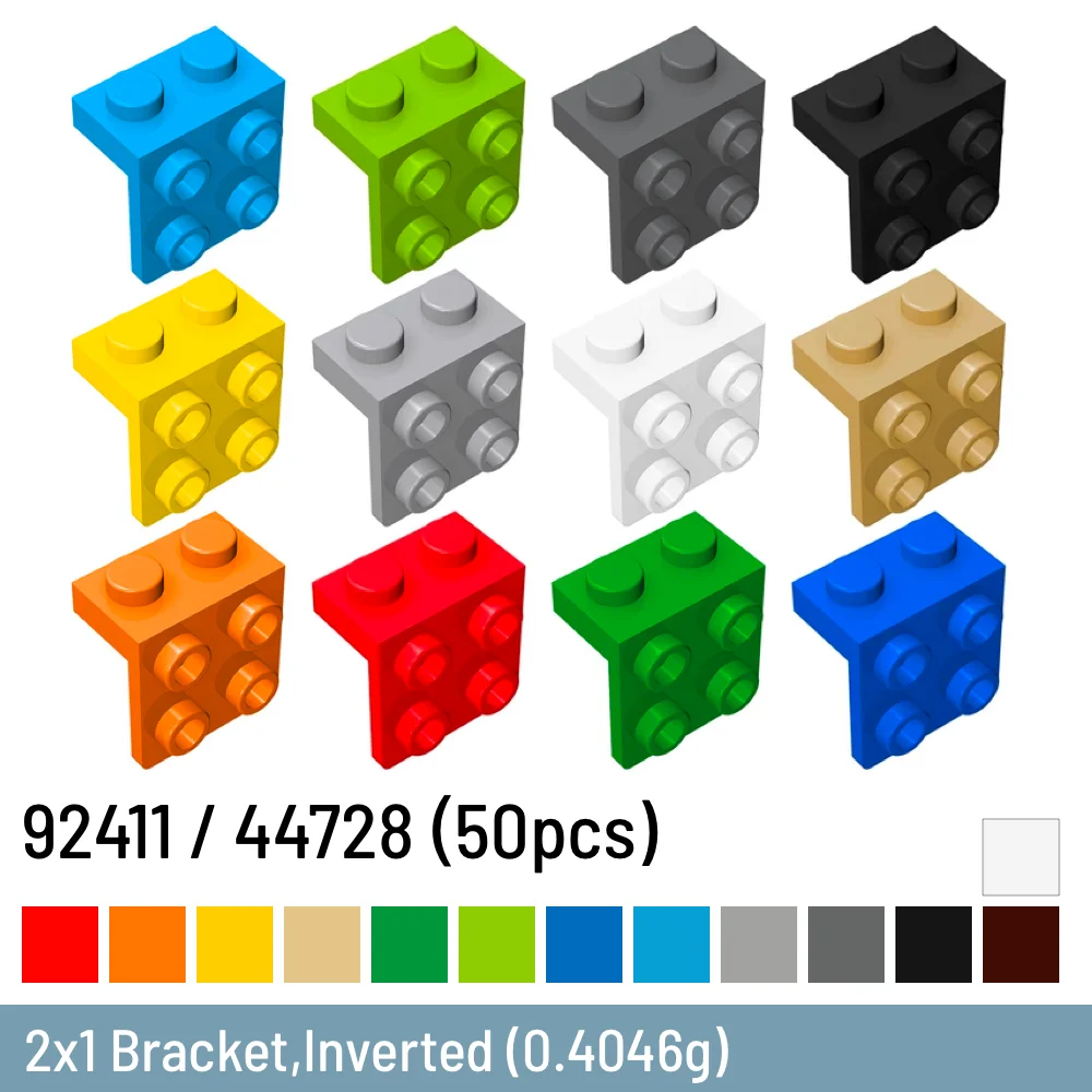 DIY 빌딩 블록, 얇은 디지털 브릭, 2x2 브래킷 크기, 92411 / 44728 브릭 호환, 어린이용 플라스틱 장난감, 50 개