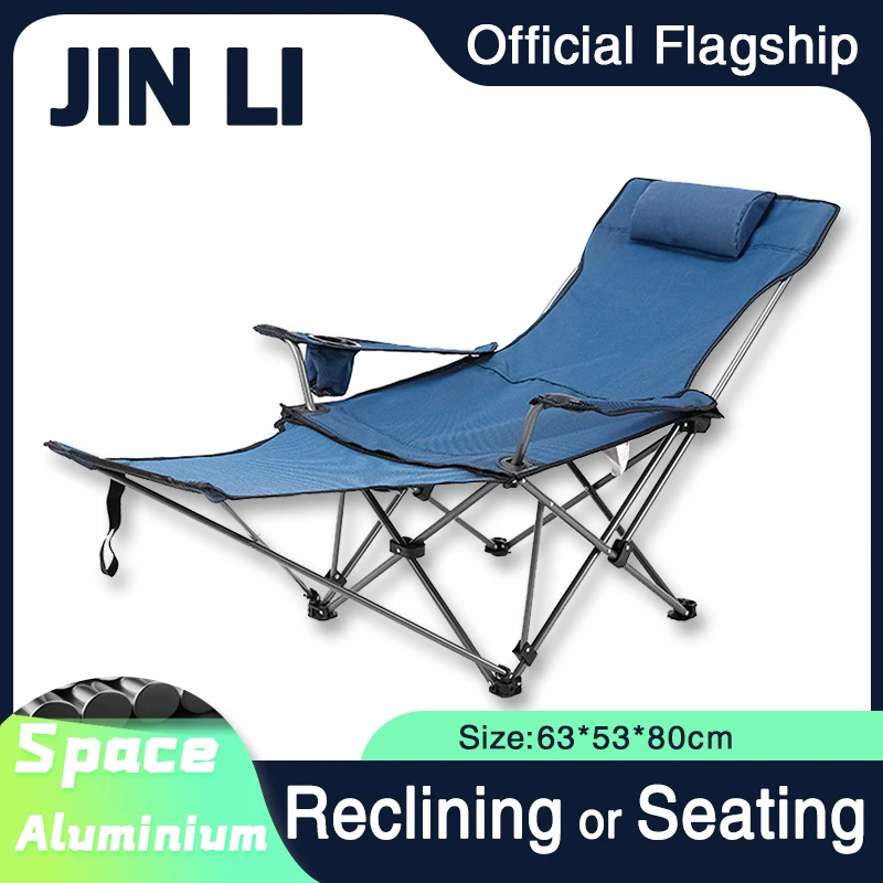 

Outdoor Camping Can Sit Or Lie Down Chair Portable Adjustable Recliner With Removable Footrest For Camping And Fishing Picnics